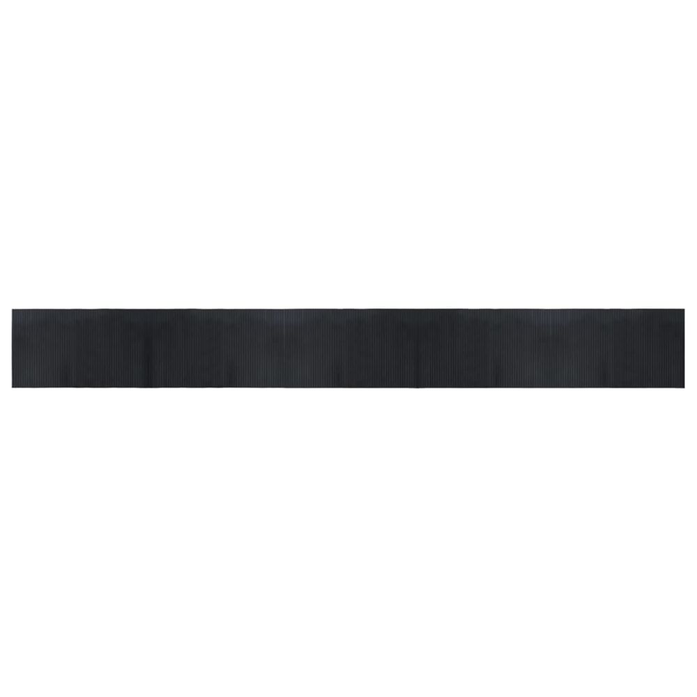 Tapis rectangulaire noir 60x500 cm bambou