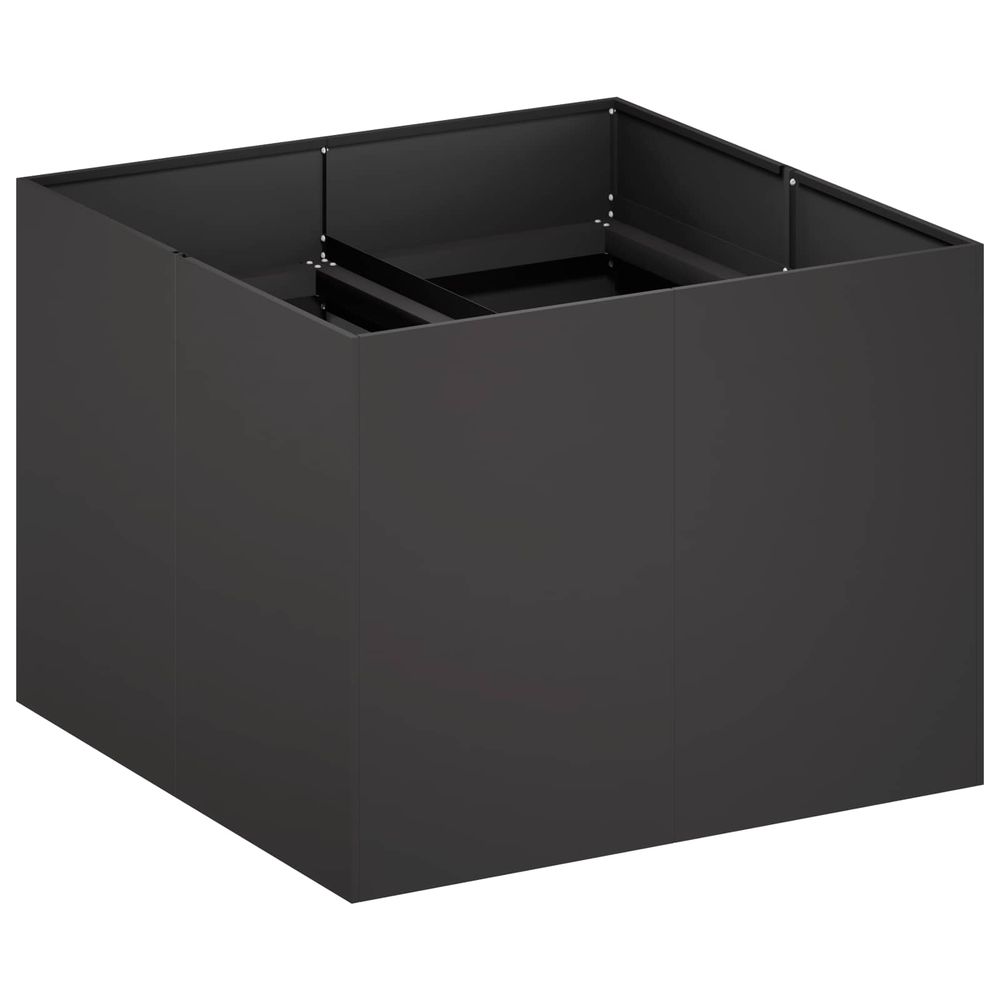 Cache-pot de jardin noir 80 x 80 x 60 cm acier laminé à froid