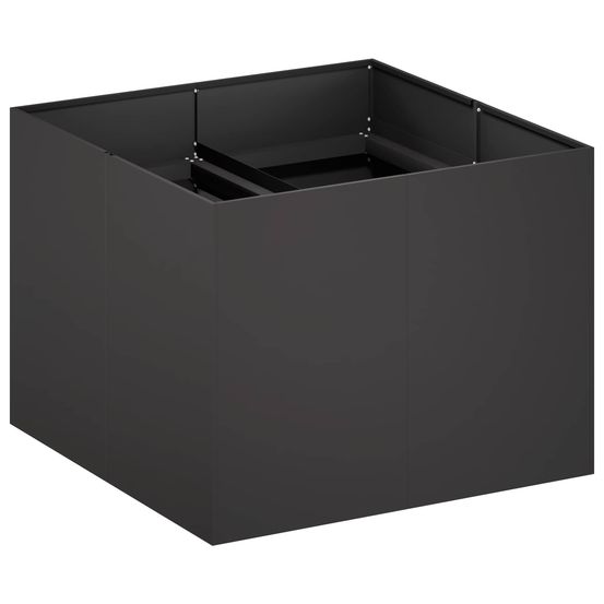 Cache-pot de jardin noir 80 x 80 x 60 cm acier laminé à froid