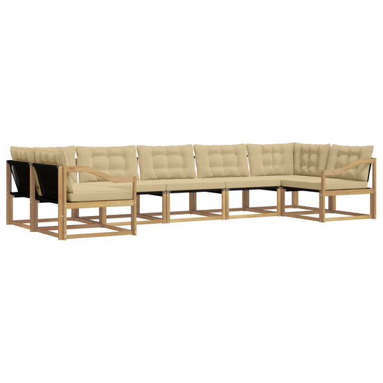Ensemble de canapés d'extérieur 7 pcs blanc et beige
