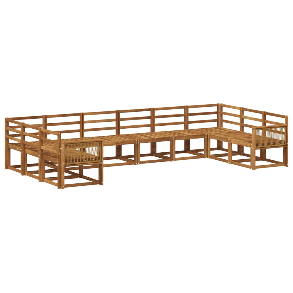 Ensemble de canapés d'extérieur 10 pcs naturel