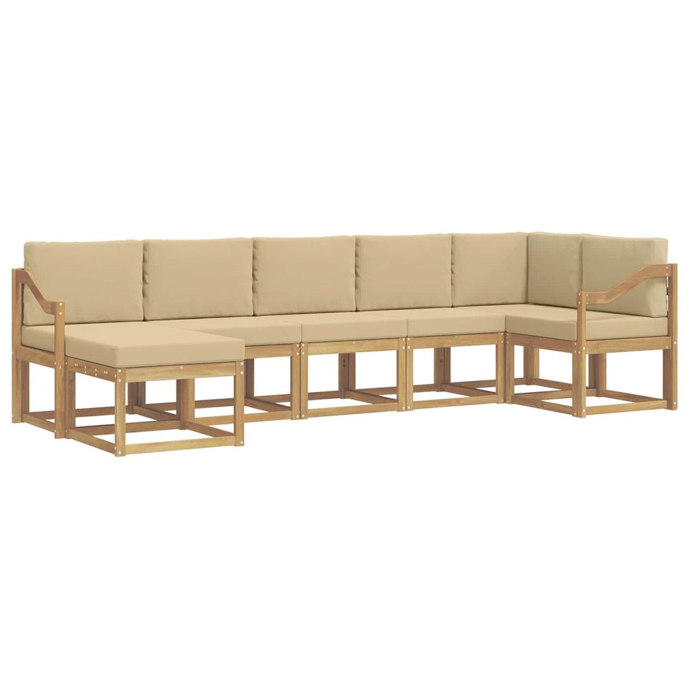 Ensemble de canapés d'extérieur 7 pc blanc et beige polyester