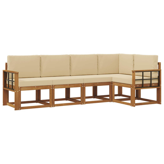 Ensemble de canapés d'extérieur 5 pcs naturel et beige