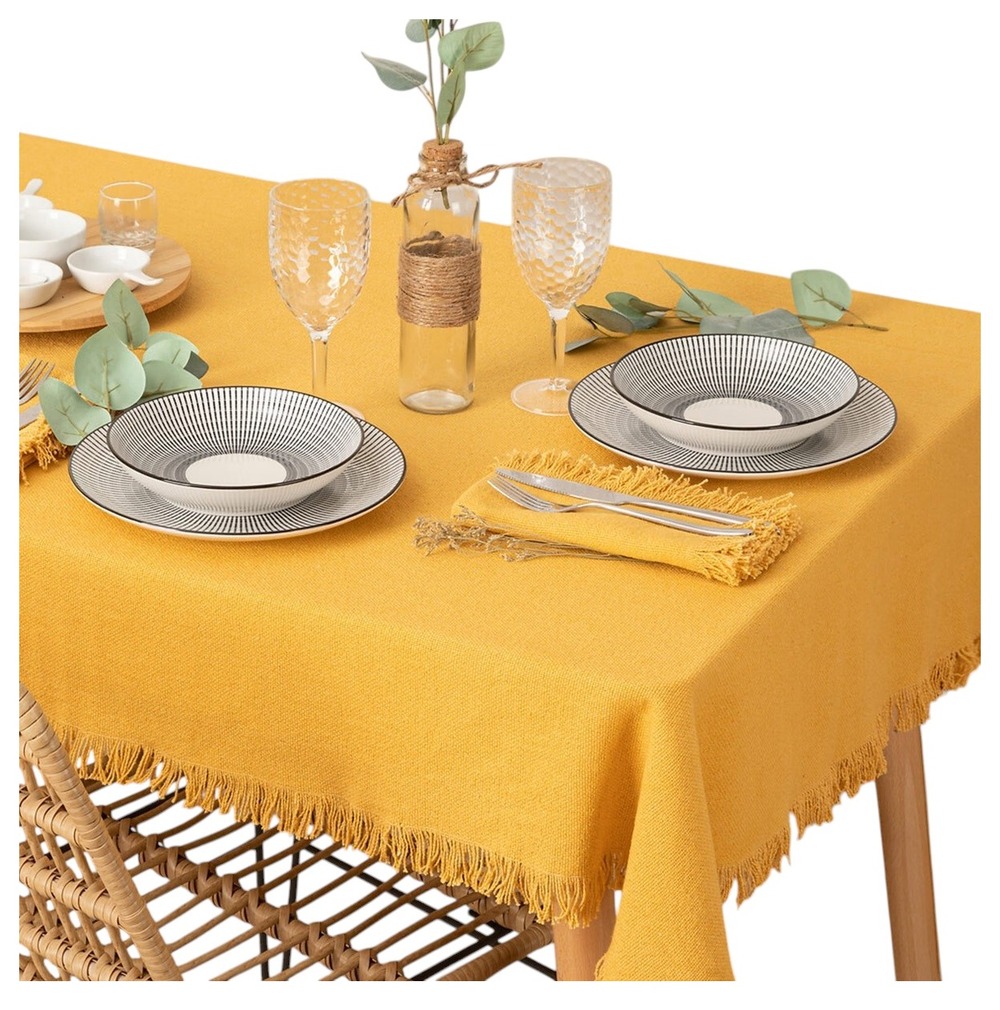 Nappe en coton a franges - chic et élégante