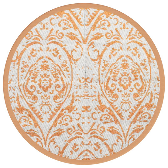Tapis d'extérieur arakil orange et blanc ø200 cm pp