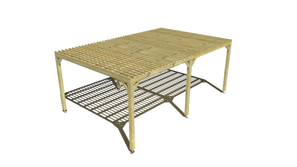 Pergola bois • 6m x 4m • indépendante • sens largeur • lattage bois • livraison comprise