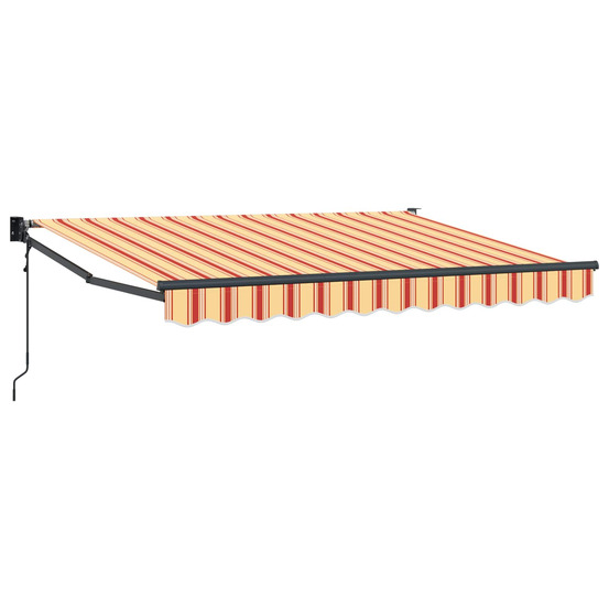 Auvent rétractable jaune, orange et blanc 3,5 x 2 m