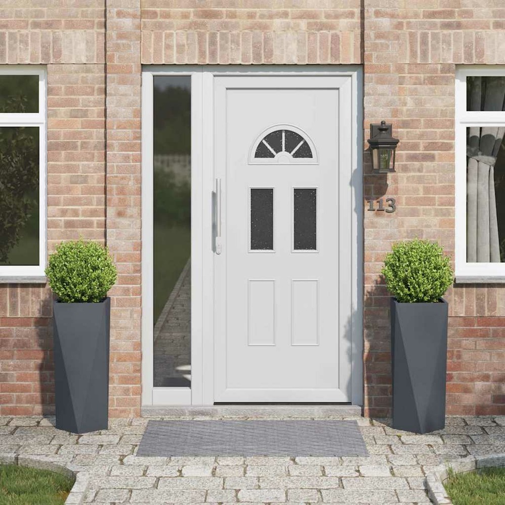 Jardinière 2 pcs anthracite 30 x 30 x 75 cm acier