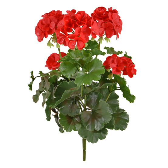 Géranium pl plante artificielle 38cm - rouge - résistant aux uv