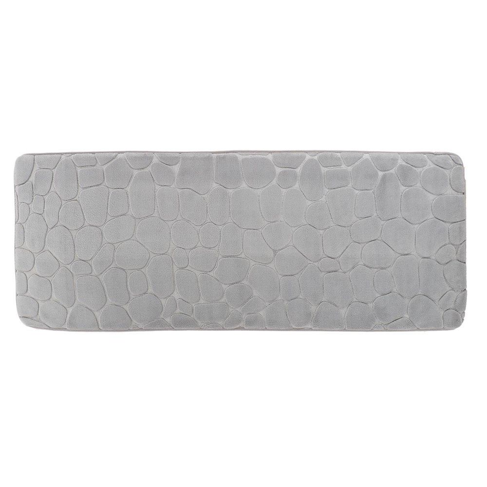 Tapis memoire de forme microfibre galet 45x120 cm - gris clair