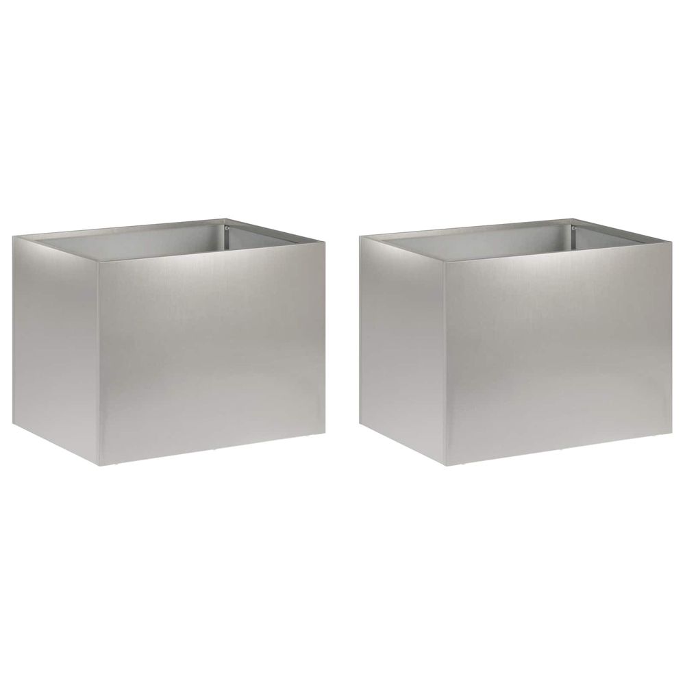 Cache-pot de jardin 2 pc argenté 40 x 30 x 30 cm