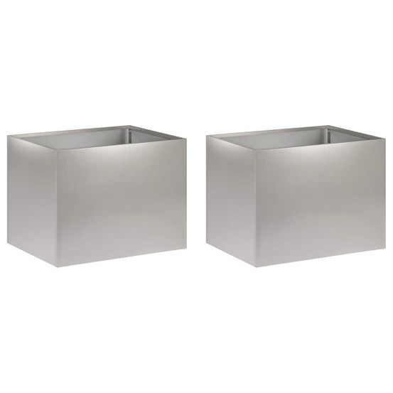 Cache-pot de jardin 2 pc argenté 40 x 30 x 30 cm