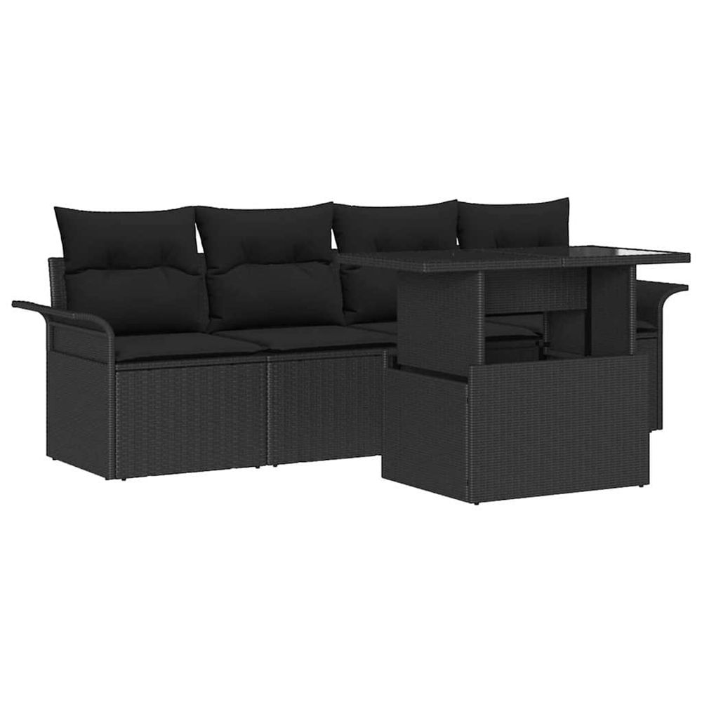 Ensemble de canapé de jardin 5 pc noir