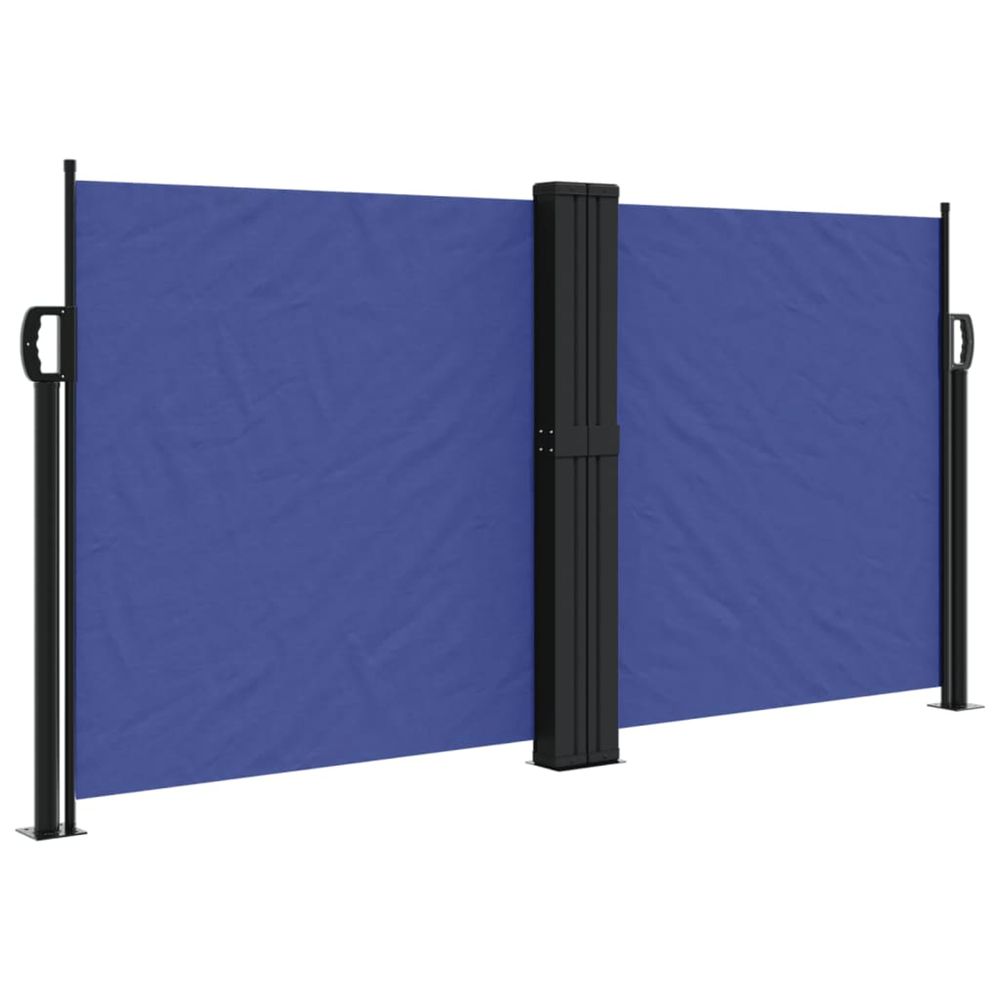 Auvent latéral rétractable bleu 120x1200 cm