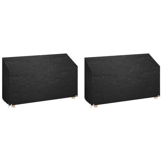 Housses de banc de jardin 2 pcs 12 œillets 210x70x70/88 cm pe