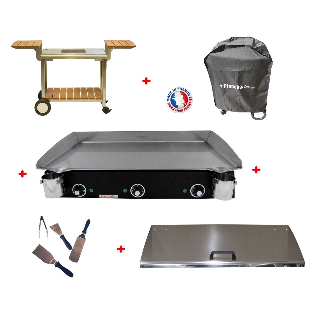 Pack plancha électrique planchaelec lux 830 carbon - chariot elysee 830