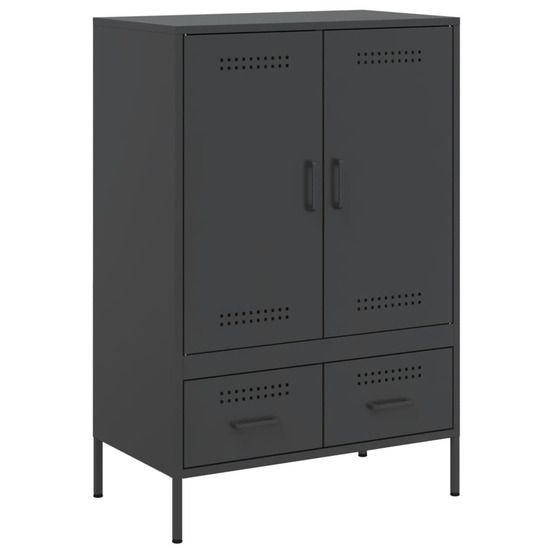 Buffet haut noir 68x39x101,5 cm acier
