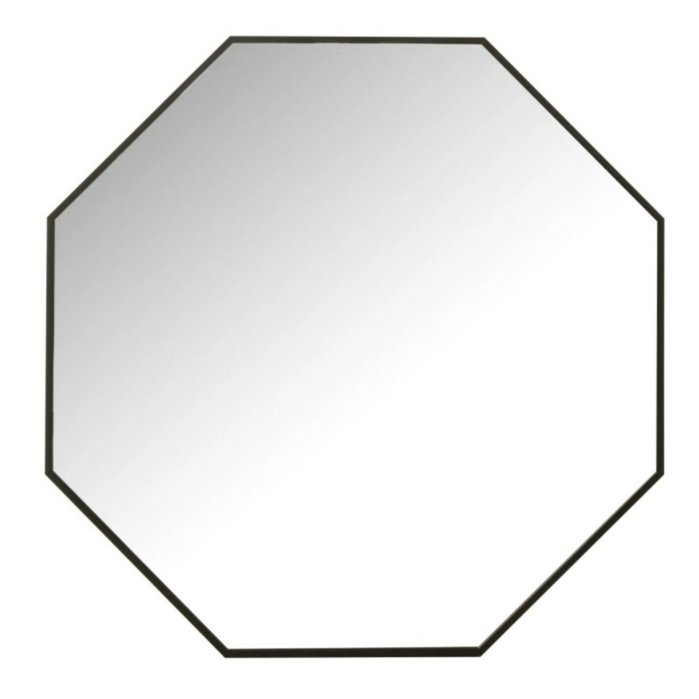 Miroir octogone en verre et métal noir l60xl60xh3cm