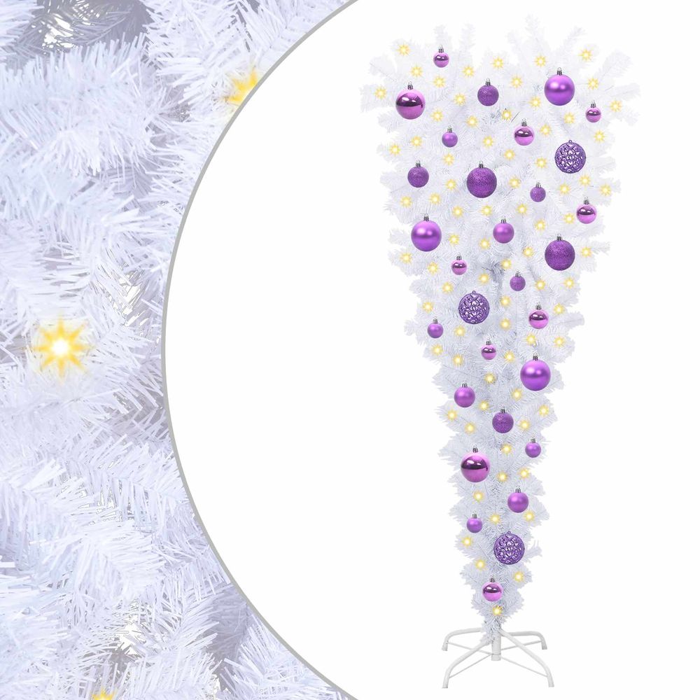 Sapin de noël artificiel avec 150 led blanc 120 cm pvc et acier