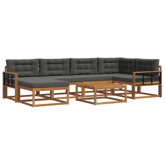 Ensemble de canapés d'extérieur 7 pcs naturel et anthracite