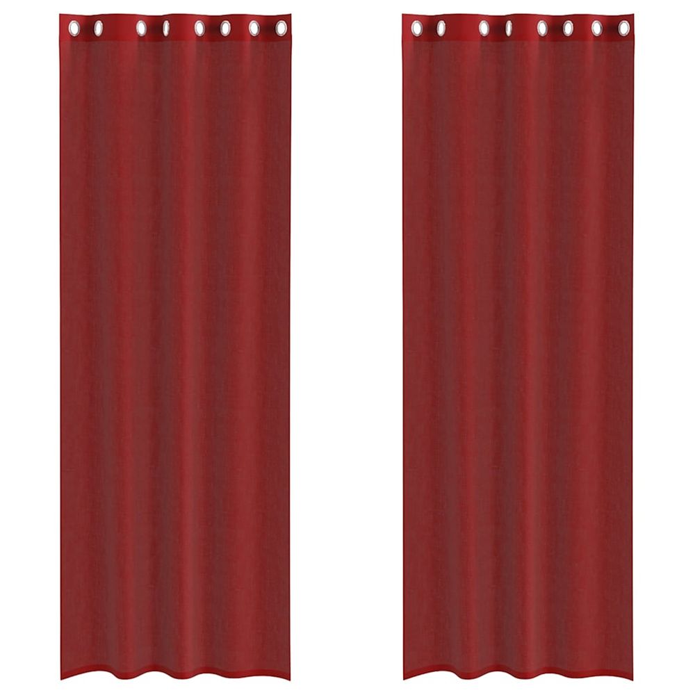 Rideaux en voile avec œillets 2 pcs rouge bordeaux