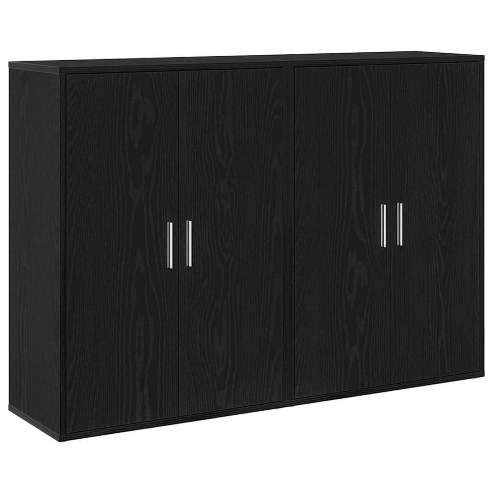 Buffet 2 pc chêne noir 60 x 31 x 84 cm bois d'ingénierie