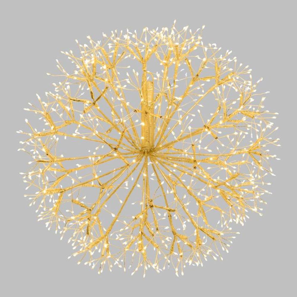 Branche sphère riche rich champagne ø50cm 912 microled flashled avec rameaux de led 5m+ø50cm lotti
