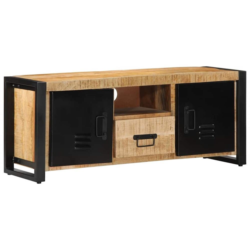 Meuble tv 100x30x40 cm bois massif de manguier brut