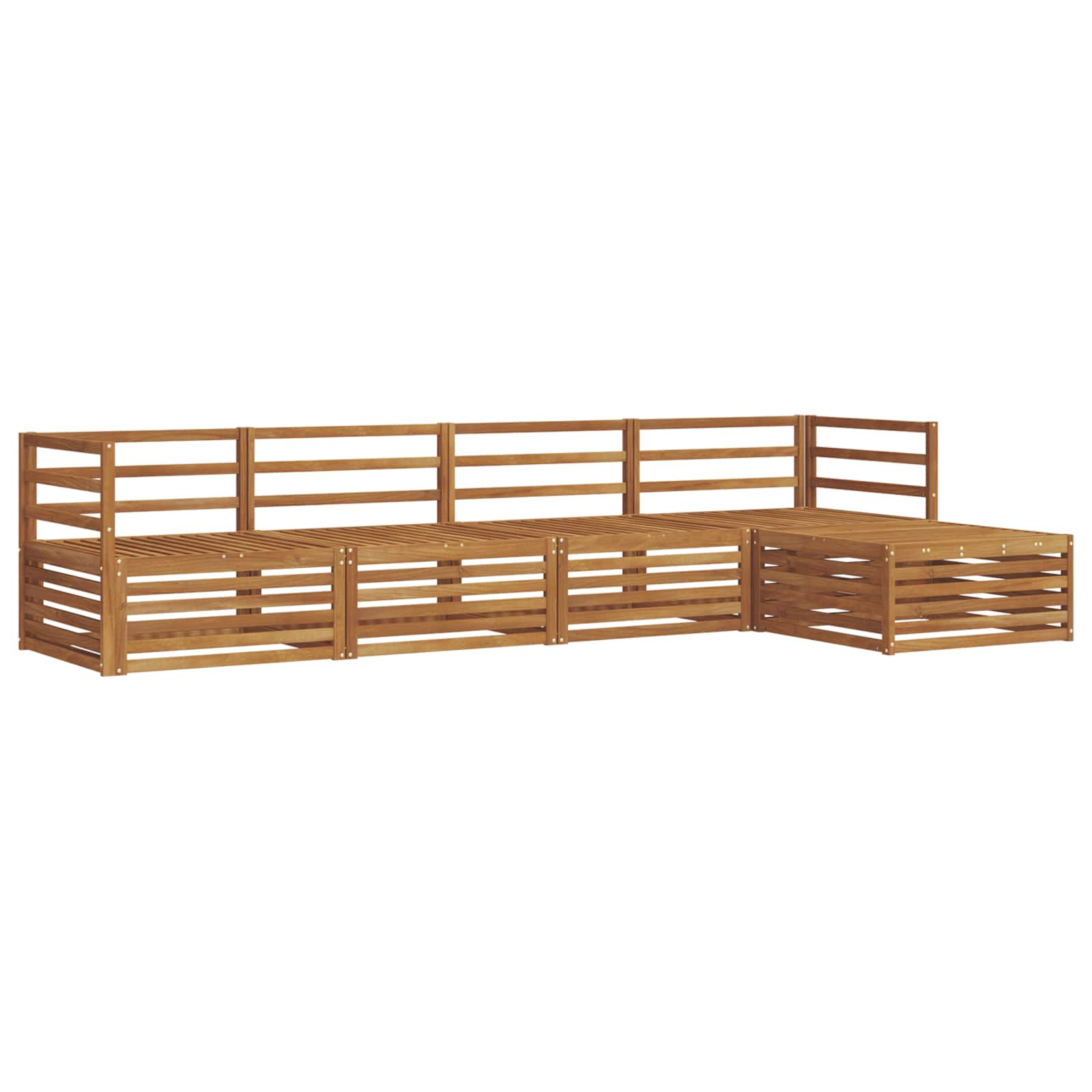 Ensemble de canapés d'extérieur 5 pcs naturel