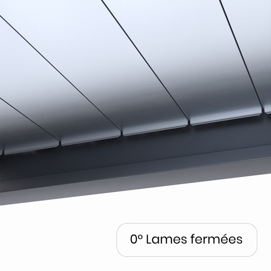 Pergola bioclimatique aluminium autoportee 19 m² - 3,6x5,3m - gris - eclipse - lames orientables de 0 à 120 degrés
