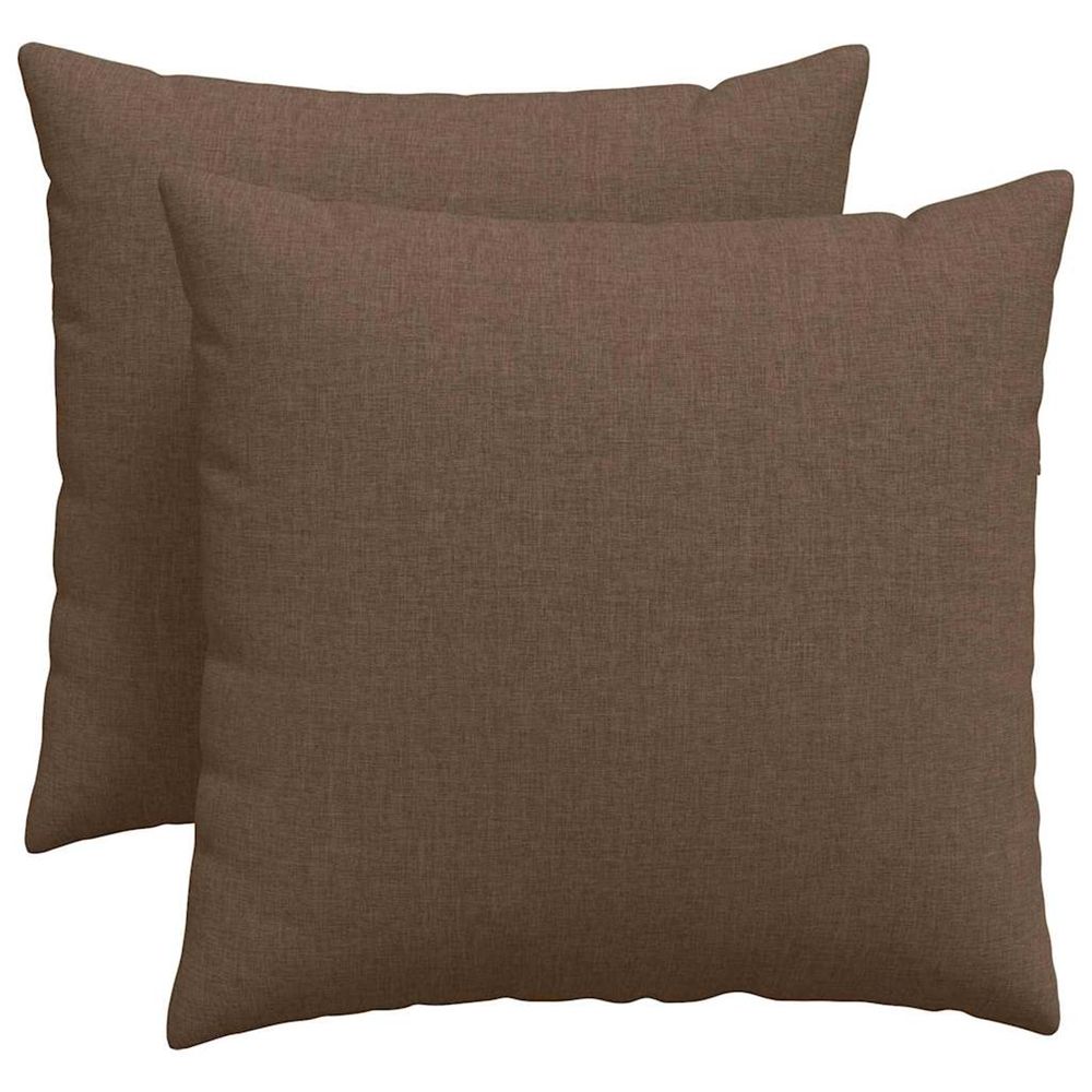 Coussins de canapé 2 pc tissu marron 50 x 50 cm