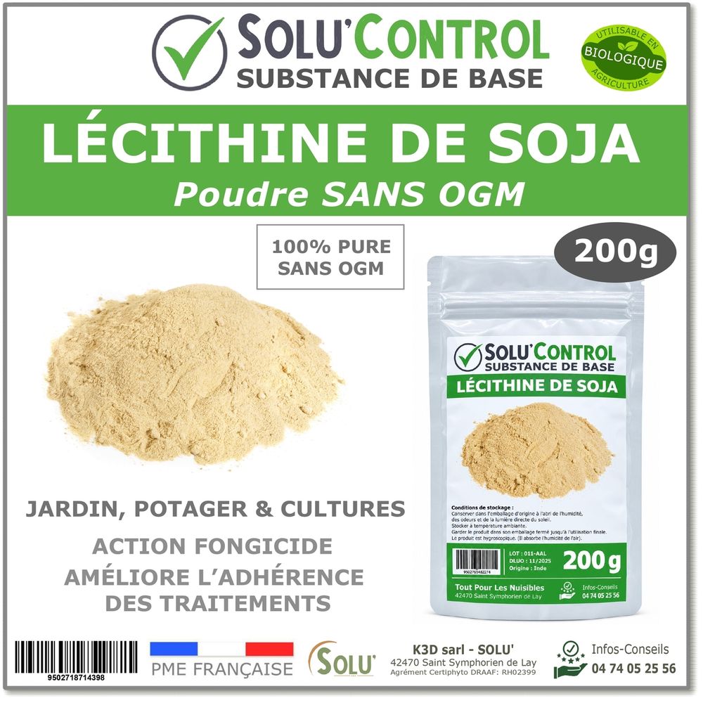 SOLU'CONTROL - Lécithine de soja sans ogm - sachet de 200g