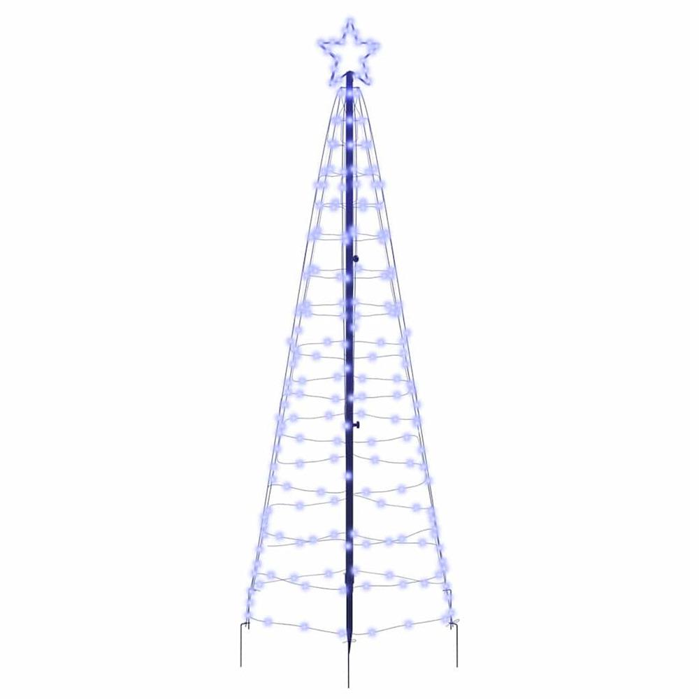 Arbre de noël led avec piquets au sol bleu 250 cm fer
