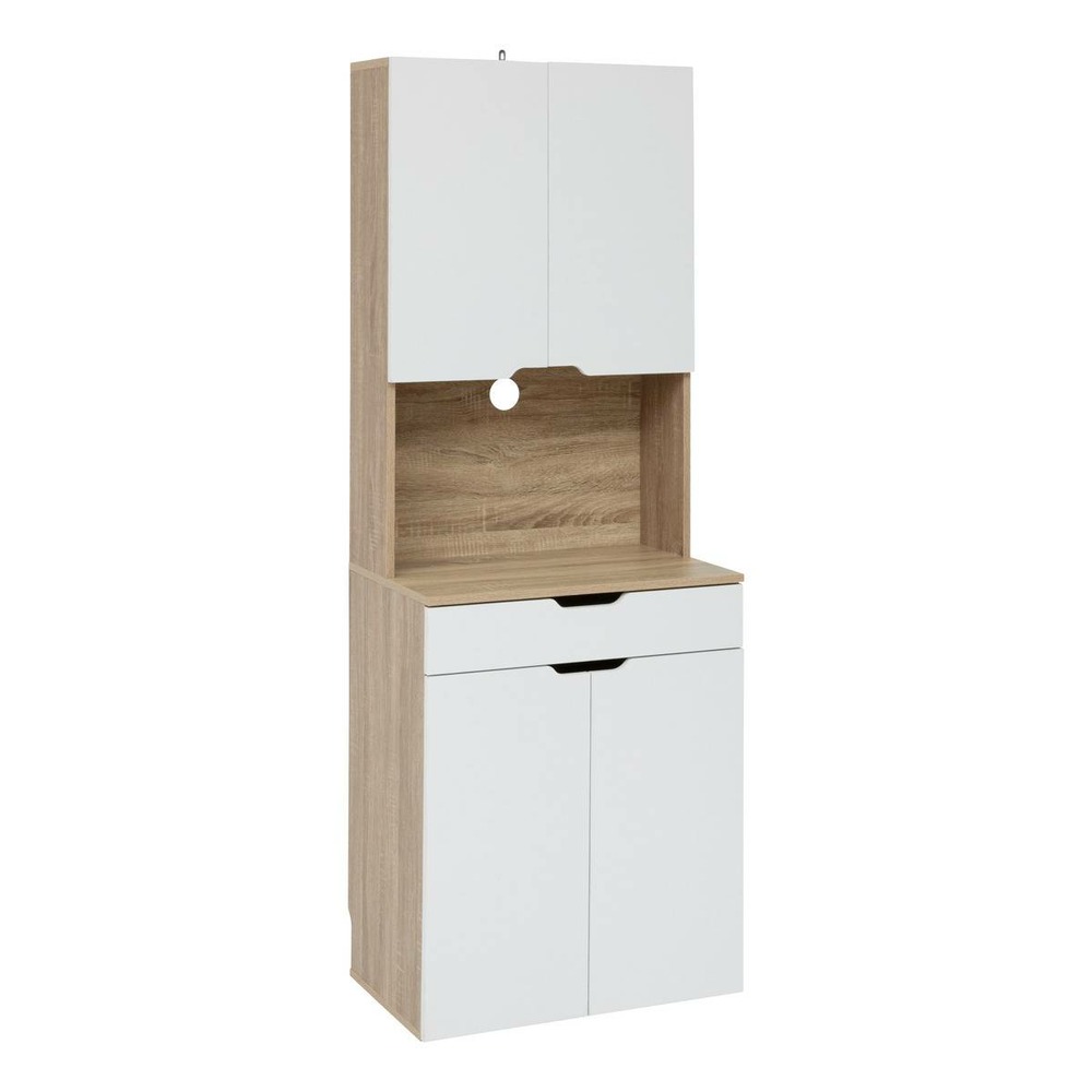 5five - buffet de cuisine 4 portes eat up blanc et bois