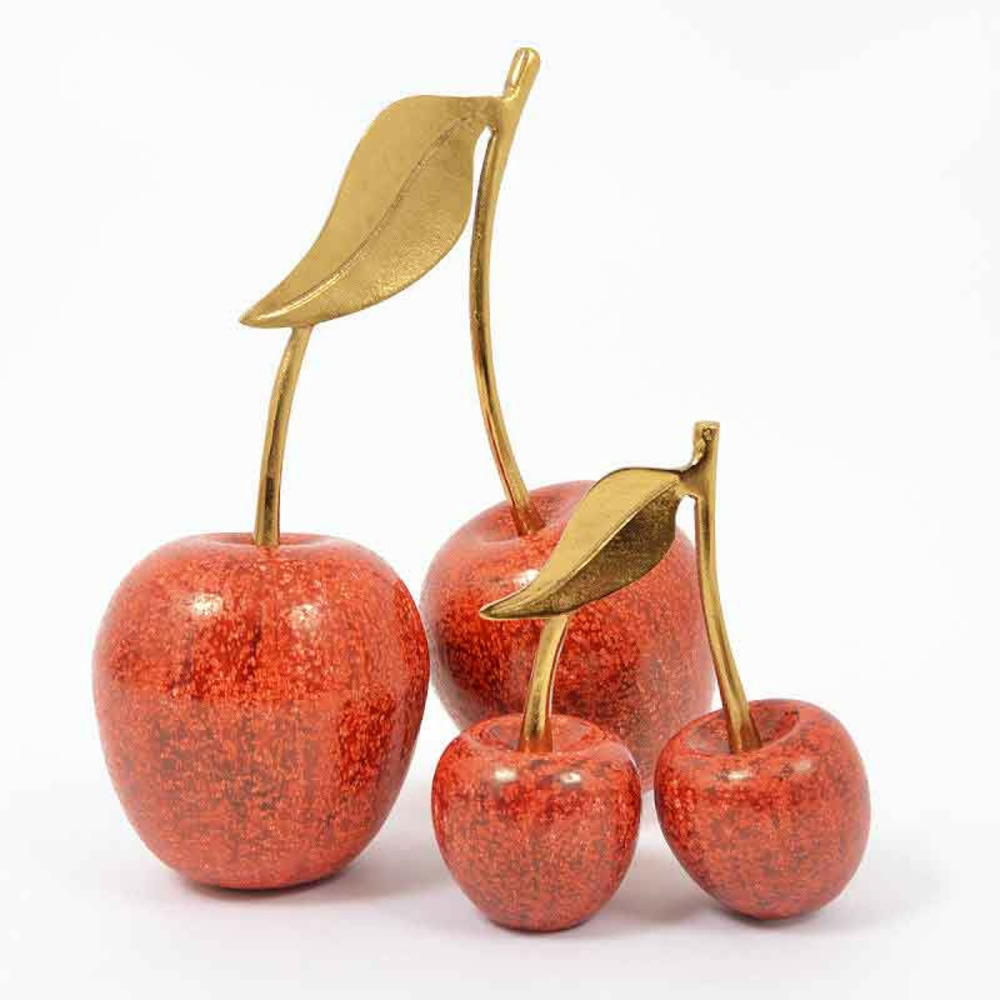 Cerise double gabriela orange métal 19x9x21cm