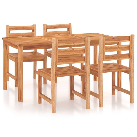 Ensemble à manger de jardin 5pcs bois de teck massif
