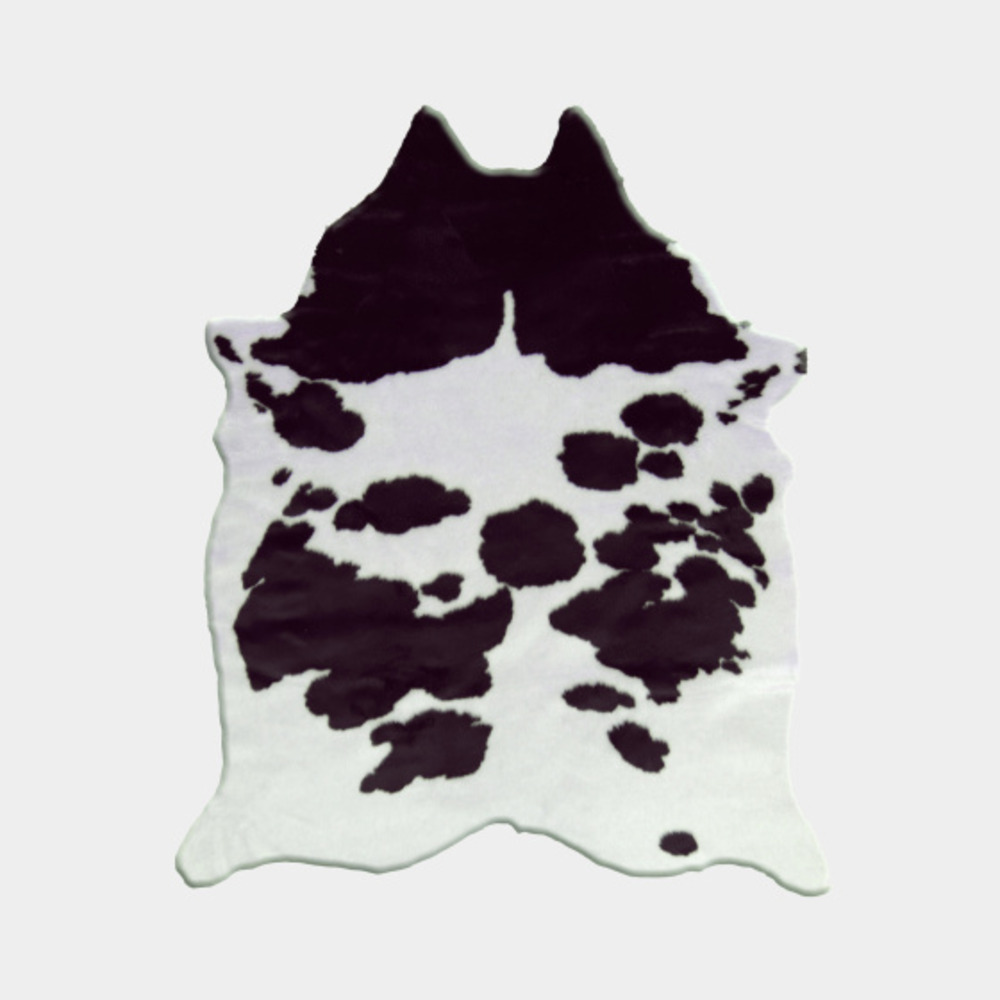 Tapis peau de bête - imitation vache holstein - noir et blanc - 150 x 210 cm