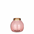 Mica decorations lanterne rodrigo - 21x21x20 cm - verre - rose