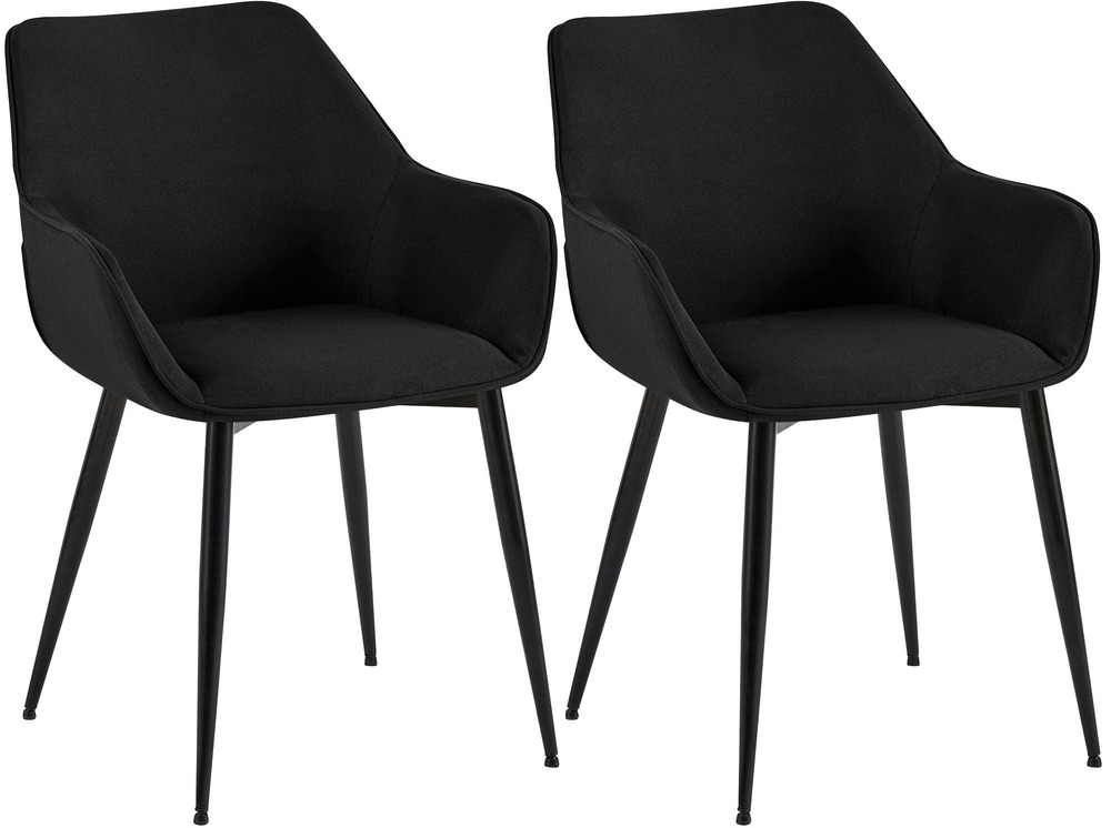 Lot de 2 chaises de salle à manger tissu vessa