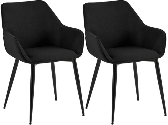 Lot de 2 chaises de salle à manger tissu vessa