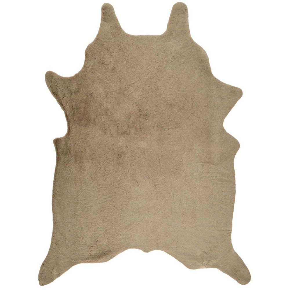 Tapis en fausse fourrure peau de bête 120 x 2 x 158 cm taupe