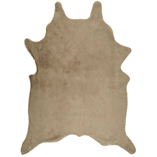 Tapis en fausse fourrure peau de bête 120 x 2 x 158 cm taupe