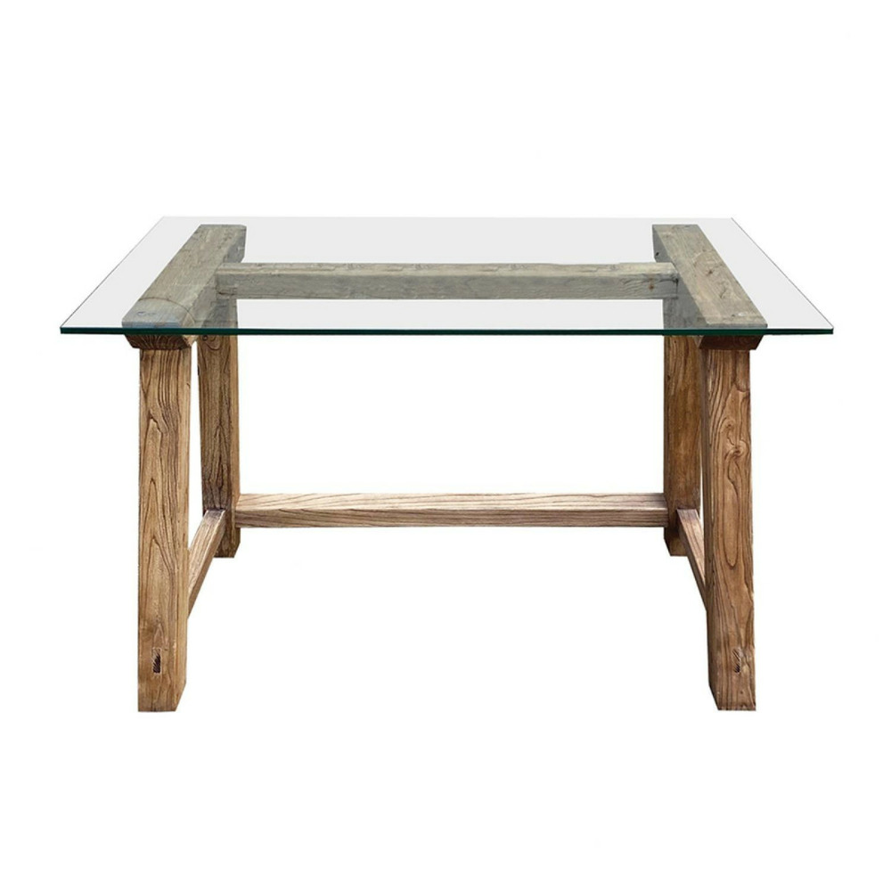 Bureau plateau en verre bois marron - origine interior's