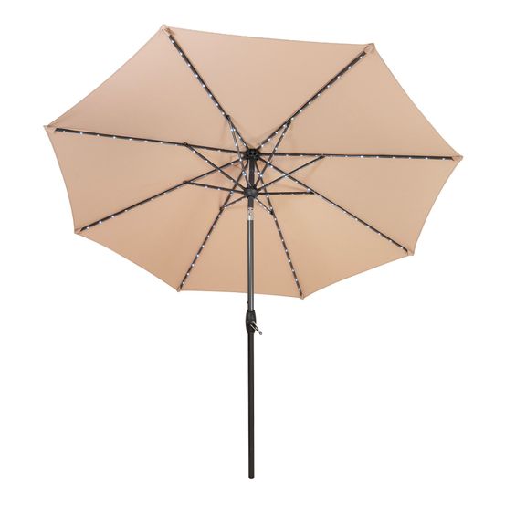 Parasol inclinable à led 2,7 m - beige