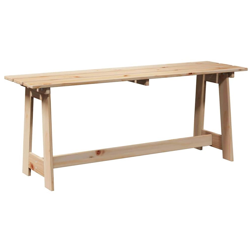 Banc extérieur naturel 119 x 37 x 47 cm bois de pin massif