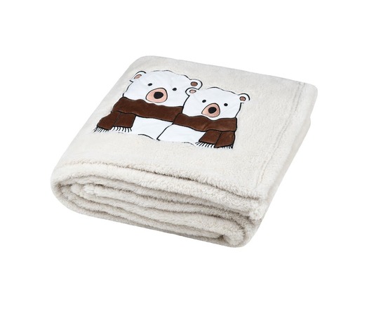 Plaid a poils doux couple d'ours