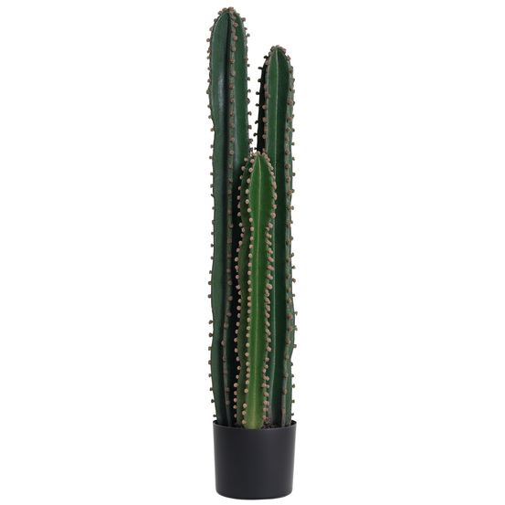Grand cactus artificiel plastique décoration originale épines réalistes 98cm vert