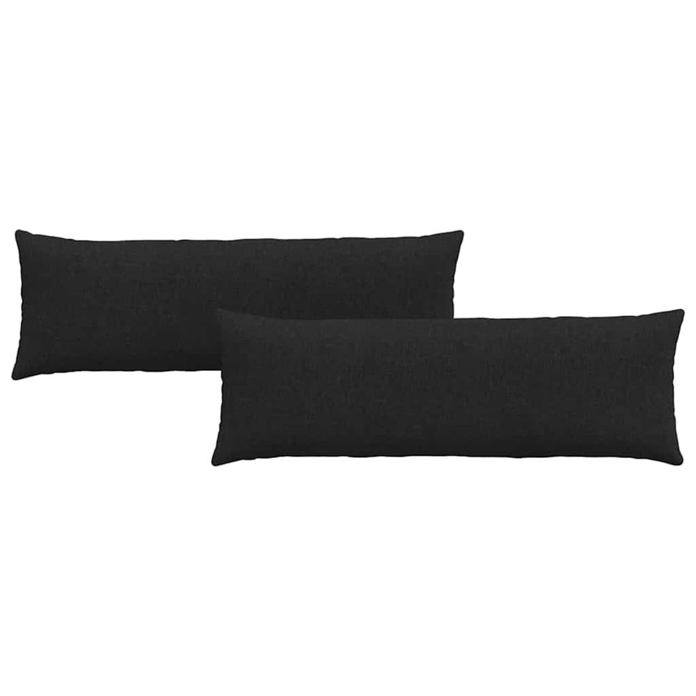 Coussins de canapé 2 pc tissu noir 120 x 40 cm