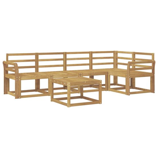 Ensemble de canapés d'extérieur 6 pc blanc bois d'acacia massif