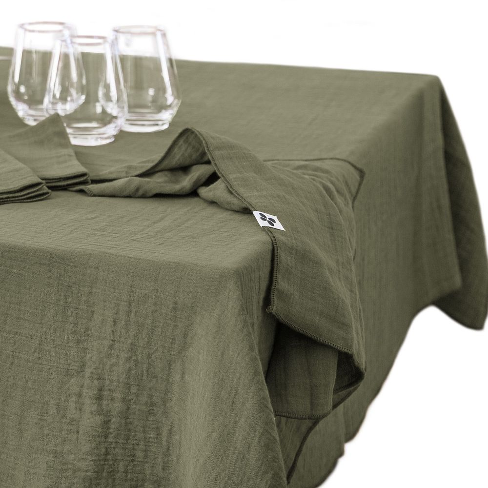 Nappe rectangle gaze de coton gaia
